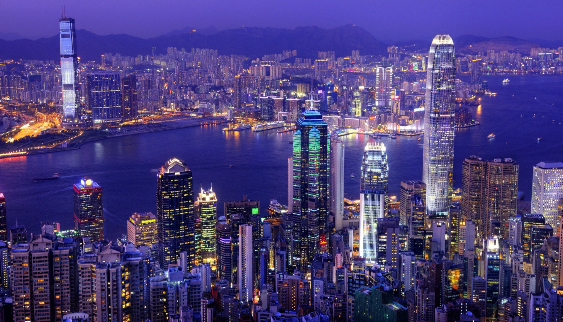 Hong Kong skyline at night